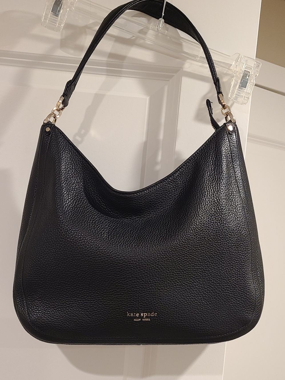 Kate Spade New York Pebbled Leather Black Hobo Bag